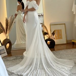 Sebastian Luke off-shoulder wedding dress